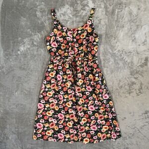 Elisabetta Franchi Floral Sundress XL Button Front Tie Waist Midi Summer Dress